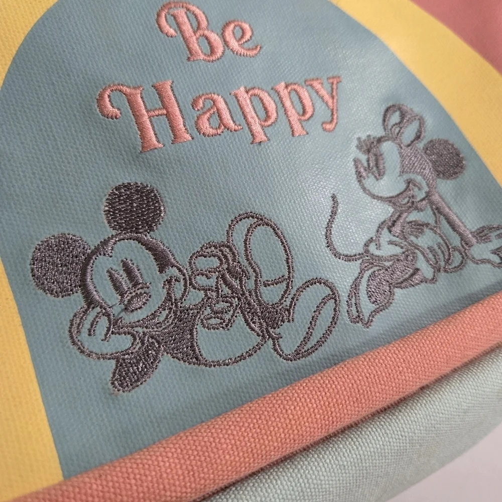 Disney Parks Authentic Mickey & Minnie Mouse Rainbow Be Happy Backpack
